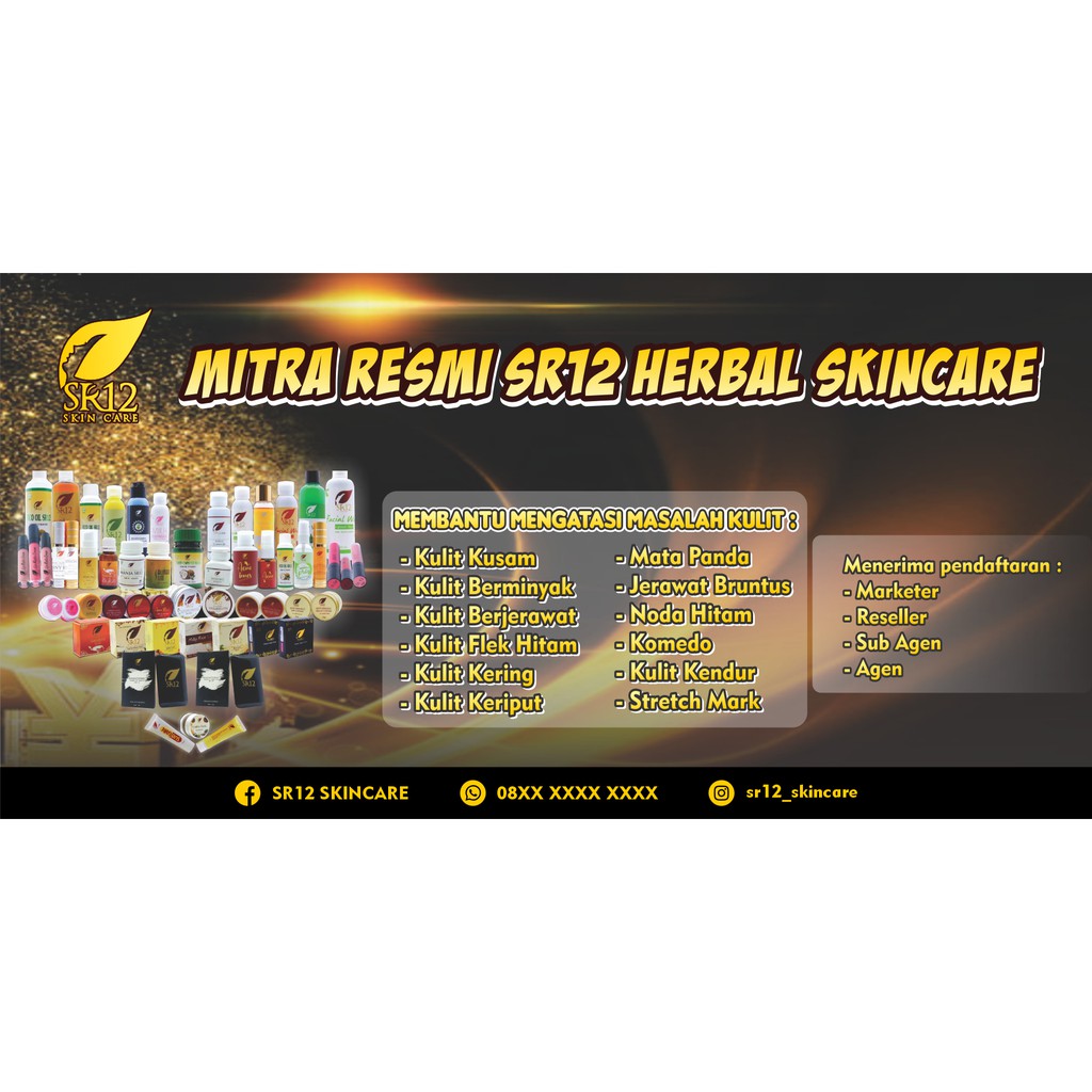 Jual Banner Spanduk Agen SR12 Skincare Custom Shopee Indonesia