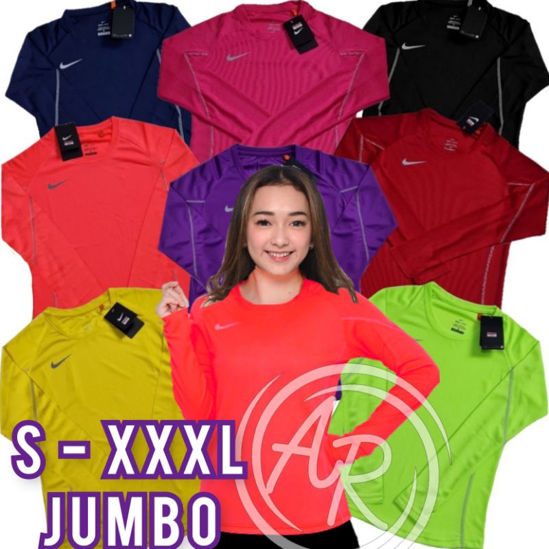 Jual Kaos OLAHRAGA JUMBO Panjang Wanita Baju Olahraga Sport MUSLIM Gym