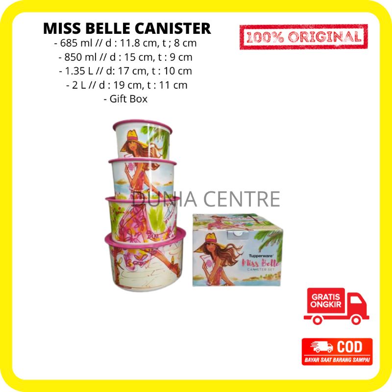 Jual Promo Tupperware Toples Miss Belle Canister Set Original Shopee