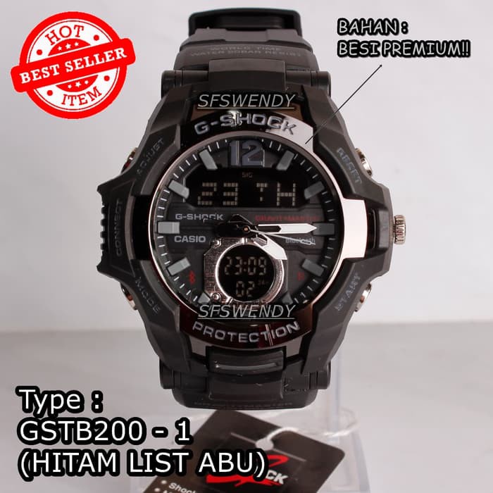 Jual Jam Tangan G Shock Gstb Full Black Hitam Army Pala Besi Metal