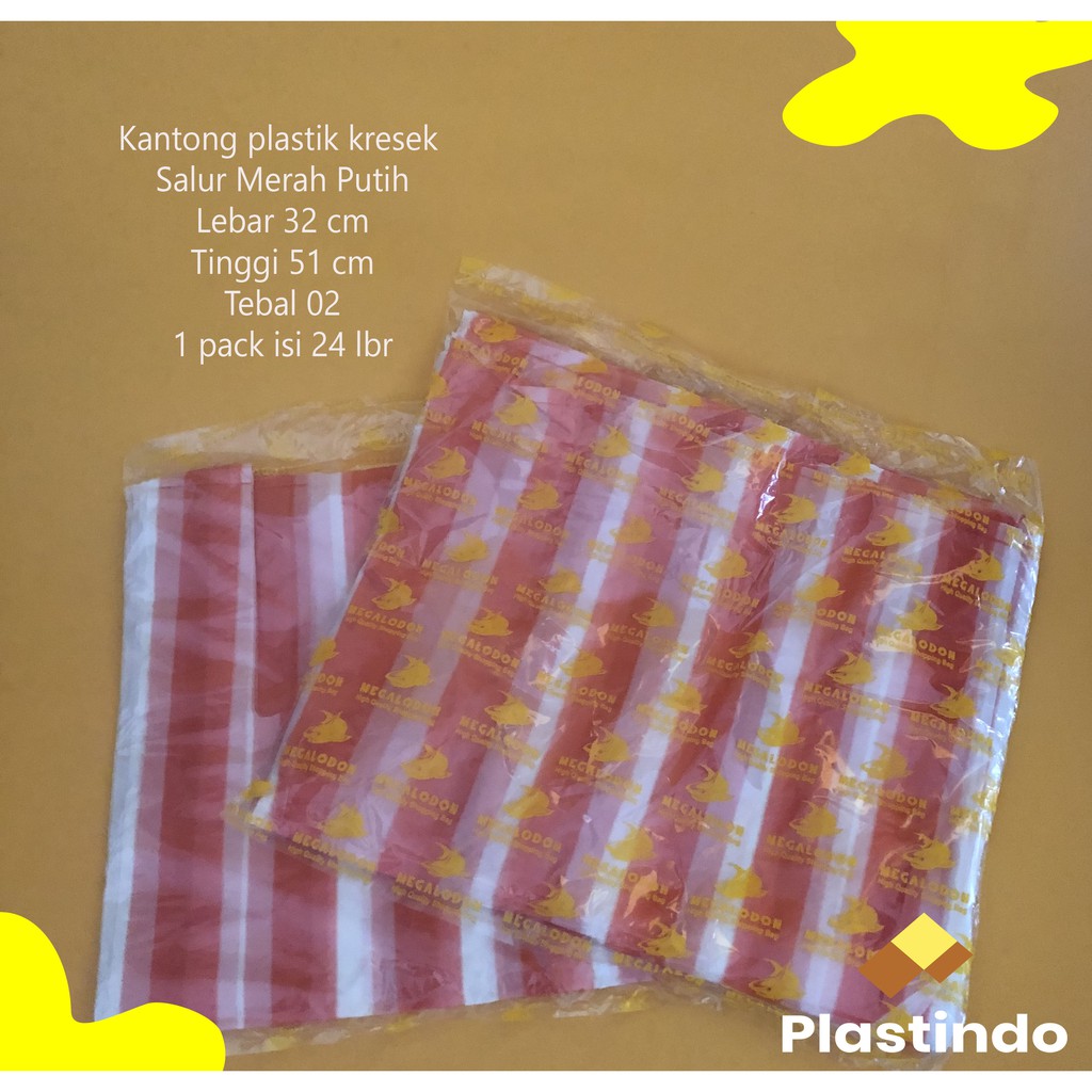 Jual Kantong Plastik Kresek SALUR MERAH 32x51 Cm Isi 24 Lembar Kresek