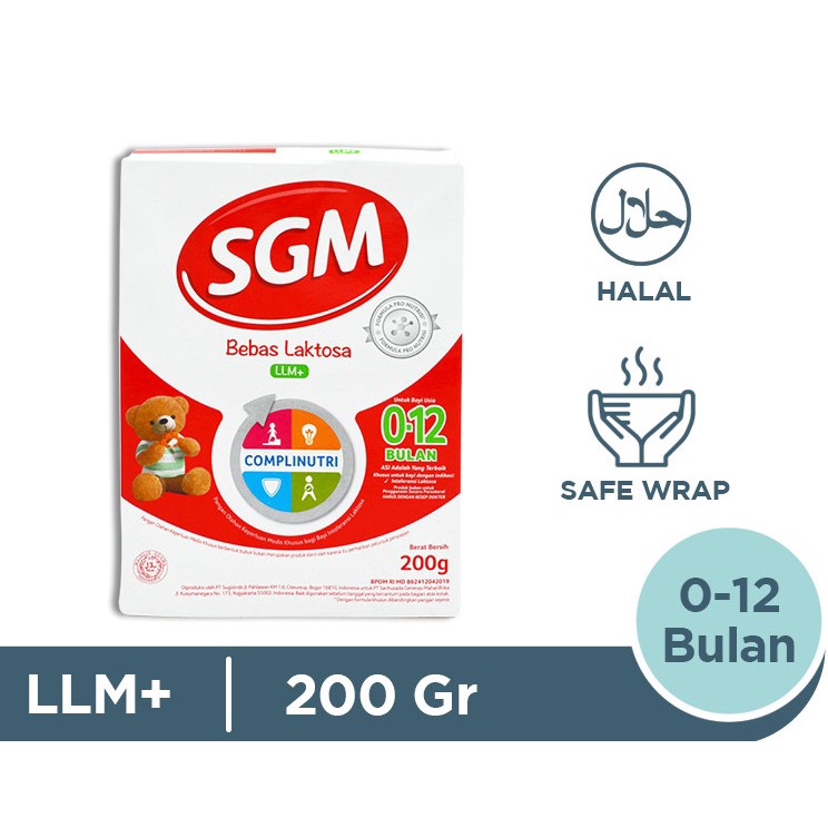 Jual SGM LLM Susu Formula Bayi Bebas Laktosa 200 Gr 0 12 Bulan