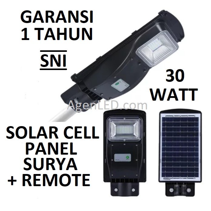 Jual Lampu Jalan PJU LED Solar Cell 30W Panel Surya SOROT 30 WATT