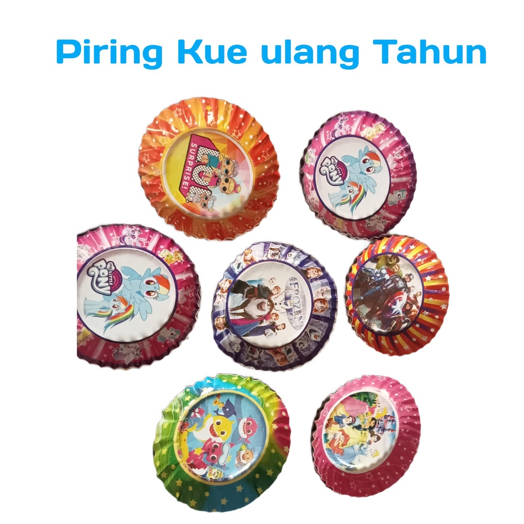 Jual 1 PACK 10 PCS PIRING KERTAS Cake Kue Tart Ulang Tahun Bulat MOTIF