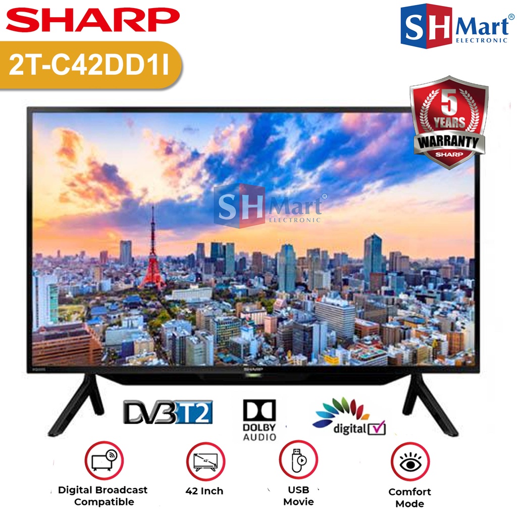 Jual TV SHARP 42 INCH 2T C42DD1i DIGITAL TV FULL HD NEW 2022 GARANSI