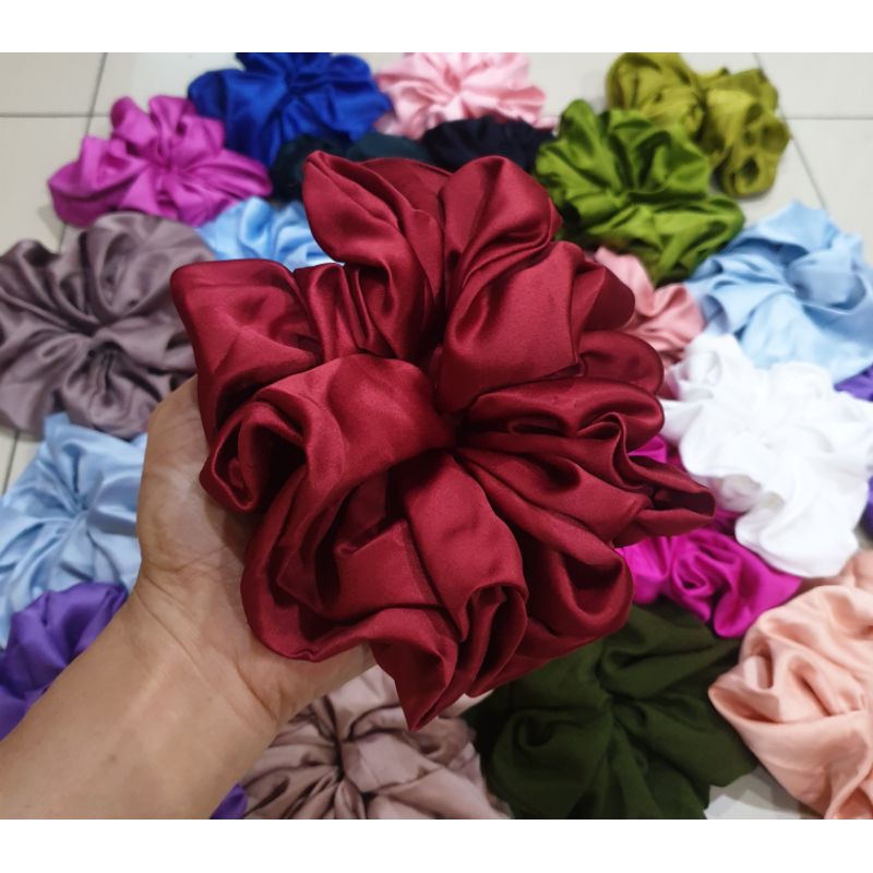 Jual Scrunchie Satin Super Jumbo Premium Inner Kuncir Hijab Cepol Hijab