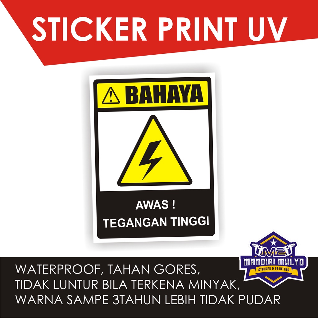 Jual STICKER SIGN K3 BAHAYA AWAS TEGANGAN TINGGI Shopee Indonesia