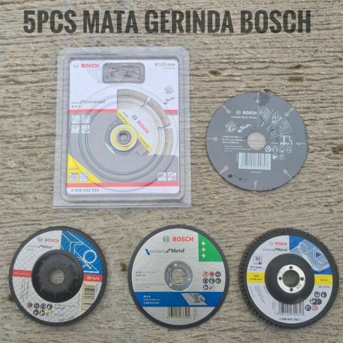 Jual Mata Gerinda BOSCH Paket 5pcs Mata Potong Besi Keramik Kayu Batu