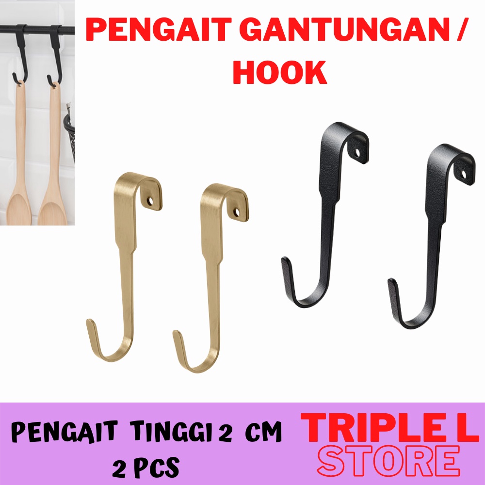 Jual Pengait Hook Gantungan Rel Dapur Panci Wajan Pcs Cm Hltp