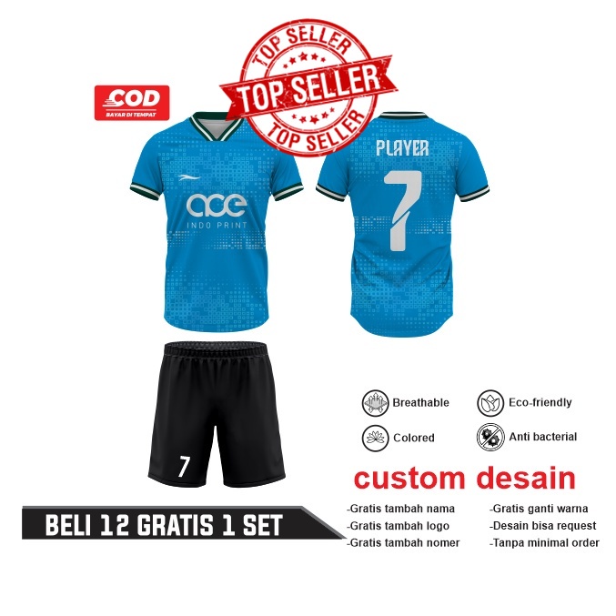 Jual Baju Jersey Futsal Voli Badminton Full Printing Custom