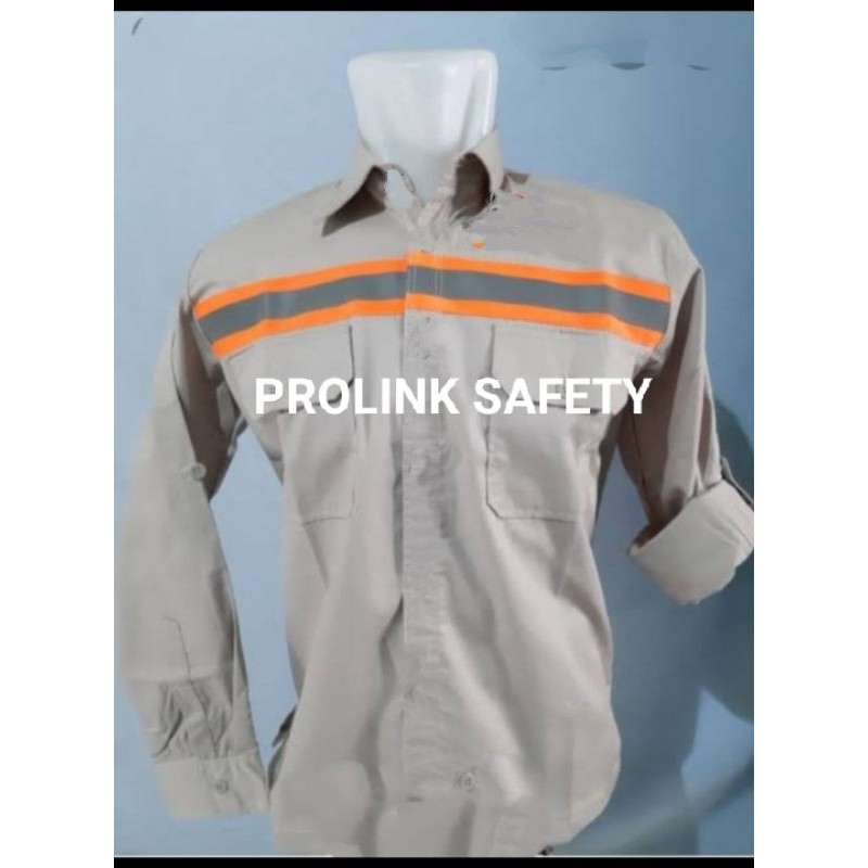 Jual RESLETING COKLAT SUSU BAJU SAFETY SERAGAM WEARPACK ATASAN BERLOGO