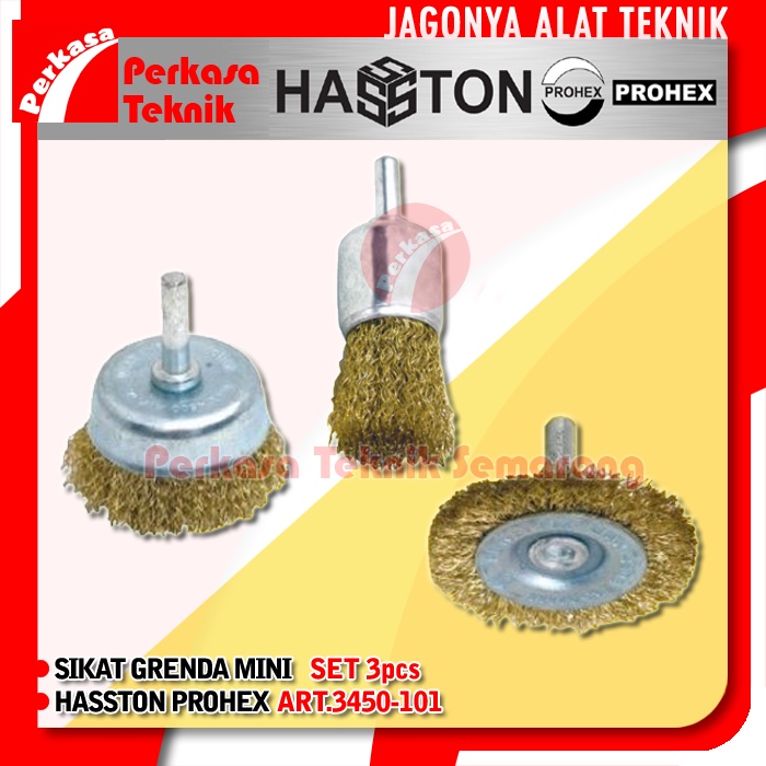 Jual Sikat Kawat Gerinda Mini 3pcs HASSTON PROHEX 3450 101 Sikat Baja