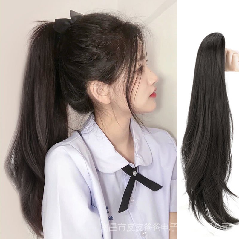 Jual Wig Ponytail Perempuan Panjang Lurus Rambut Direnda Gaya