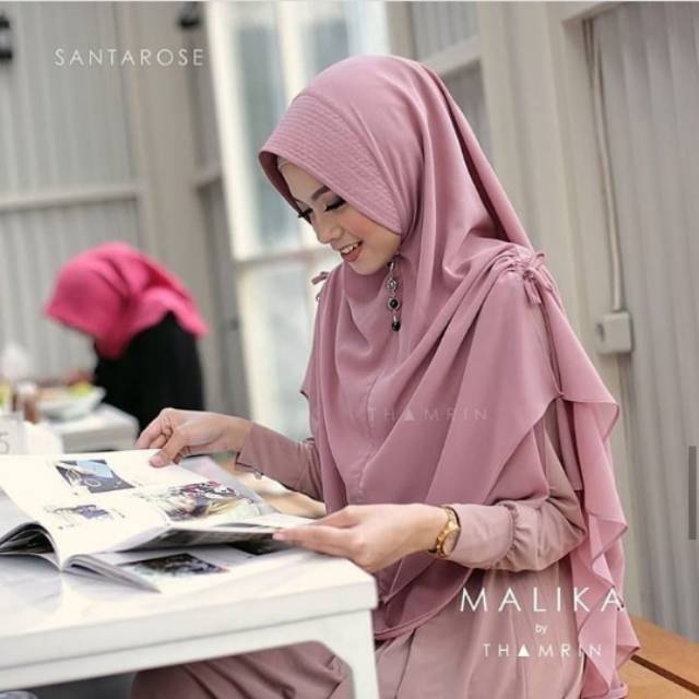 Jual Hijab Khimar Cerutti Dua Layer Jilbab Serut Tali Jilbab Instan