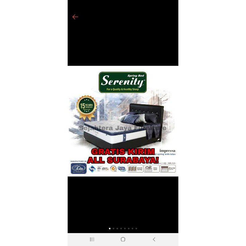 Jual Gratis Kirim Set Lengkap Springbed Elite Serenity Impressa