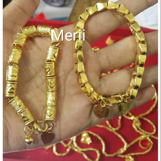 Jual Gelang Lapis Emas Setara Suku Motif Bambu Dan Padi Shopee