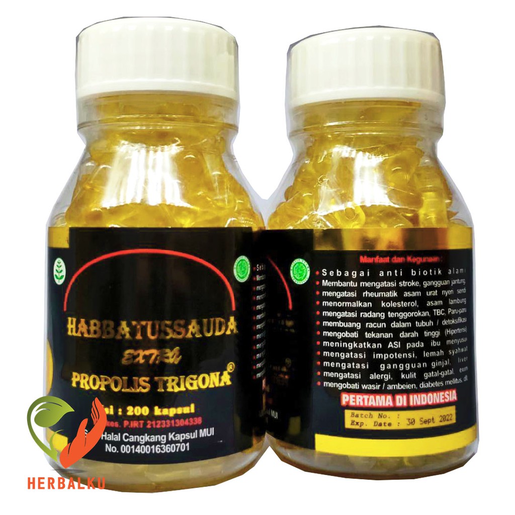 Jual Habbatussauda Extra Propolis Trigona 200 Kapsul UMS Habatussauda