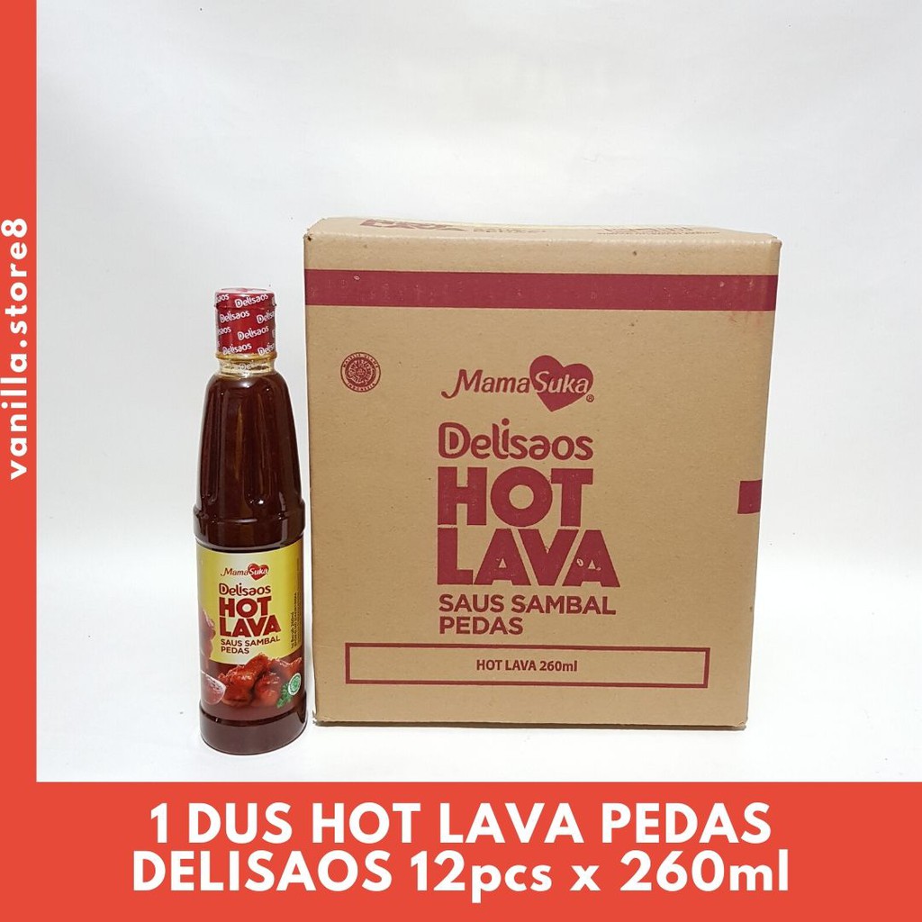 Jual 1 DUS HOT LAVA SAUS SAMBAL PEDAS DELISAOS MAMASUKA 12pcs X 260ml
