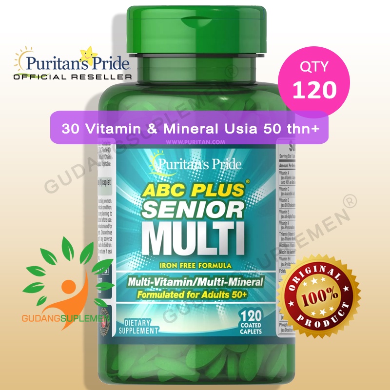 Jual Abc Plus Senior Multivitamin Multi Mineral Kaplet Puritan S