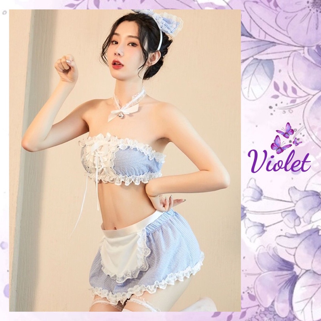 Jual Violet Set Lingerie Cd Bando Sexy Pakain Dalam Model Costume