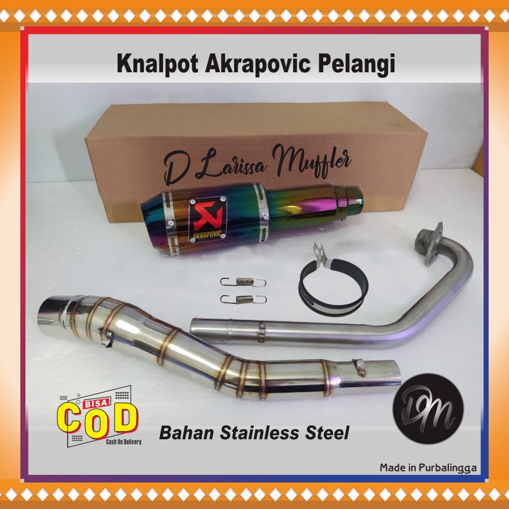 Jual Kenalpot Racing Akrapovic Lorenzo Pelangi Motor Vixion Scorpio