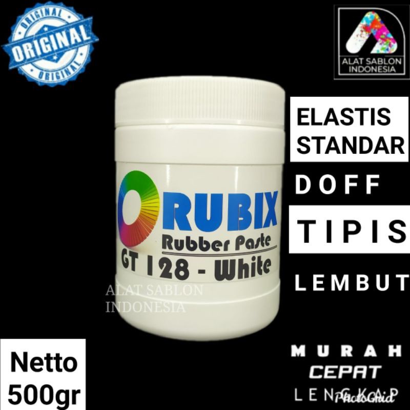 Jual TINTA SABLON RUBBER GT 128 RUBIX WHITE 500GR Shopee Indonesia