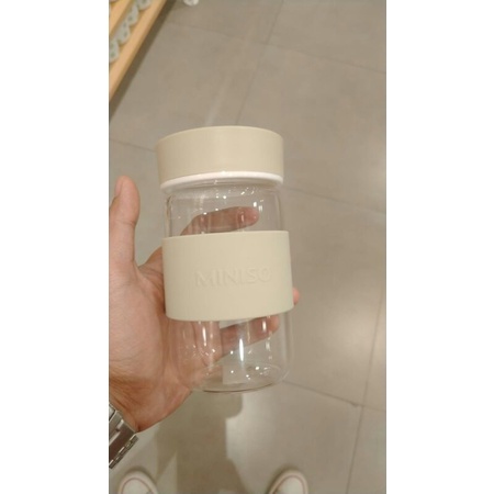 Jual Miniso Botol Minum Kaca With Silikon Ml Shopee Indonesia