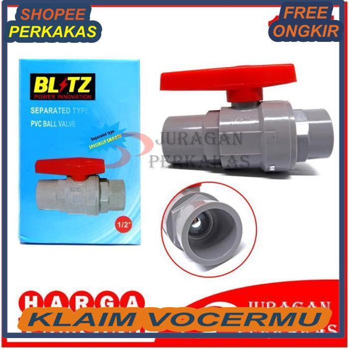 Jual Blitz Ball Valve Pvc Inch Polos Stop Kran Plastik Keran Air