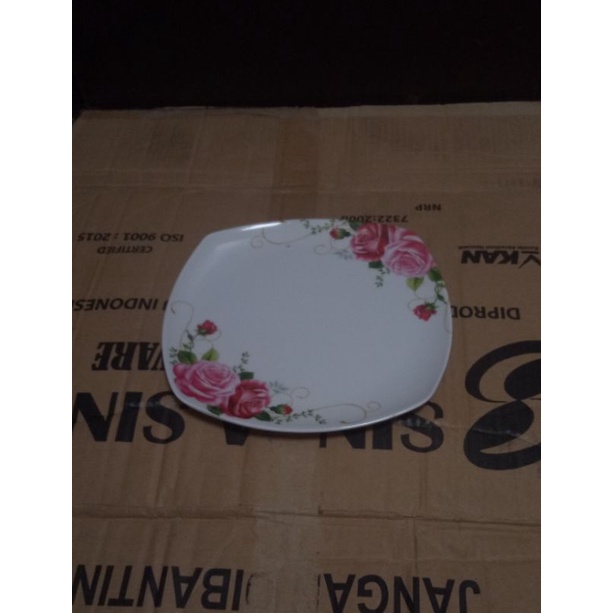 Jual Piring Melamin Persegi Motif Ukuran 9 Shopee Indonesia