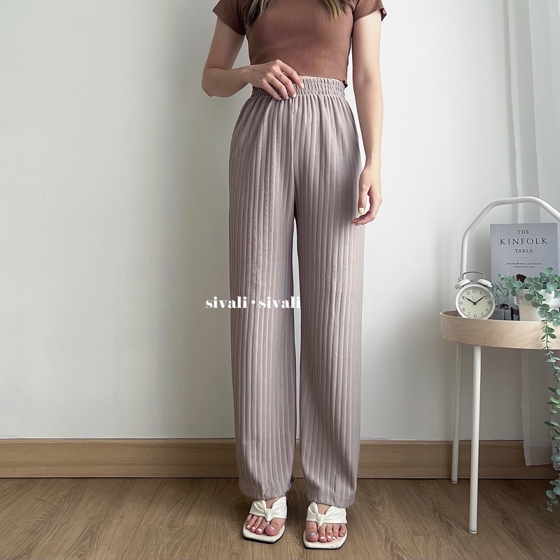 Jual Sivali Bora Pants Celana Kulot Knit Wanita Tebal Celana