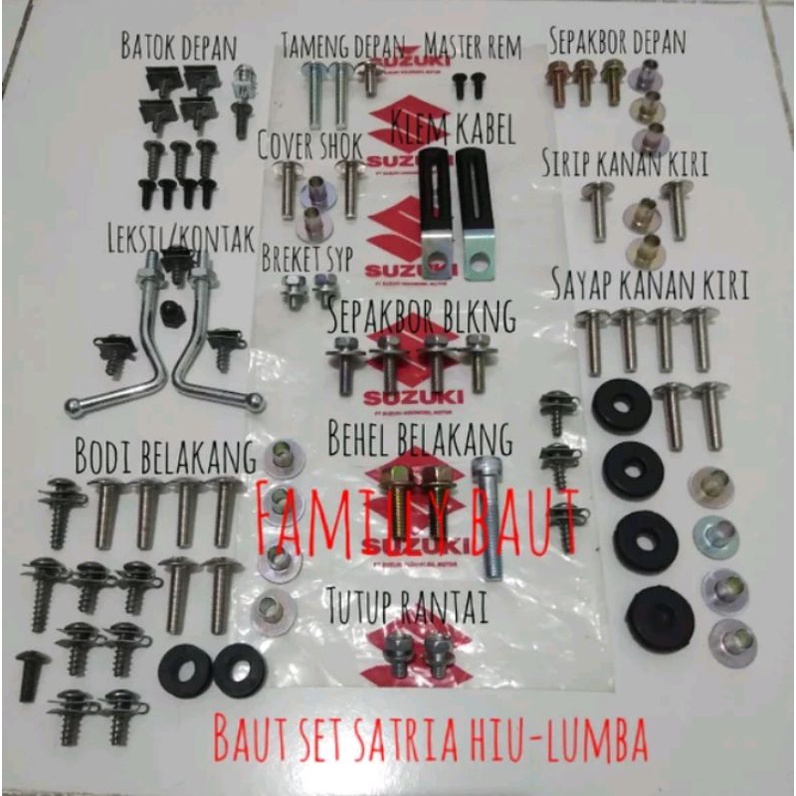 Jual Baut Lengkap Set Full Bodi Suzuki Satria 2 Tak Lain Hiu Dan Lumba