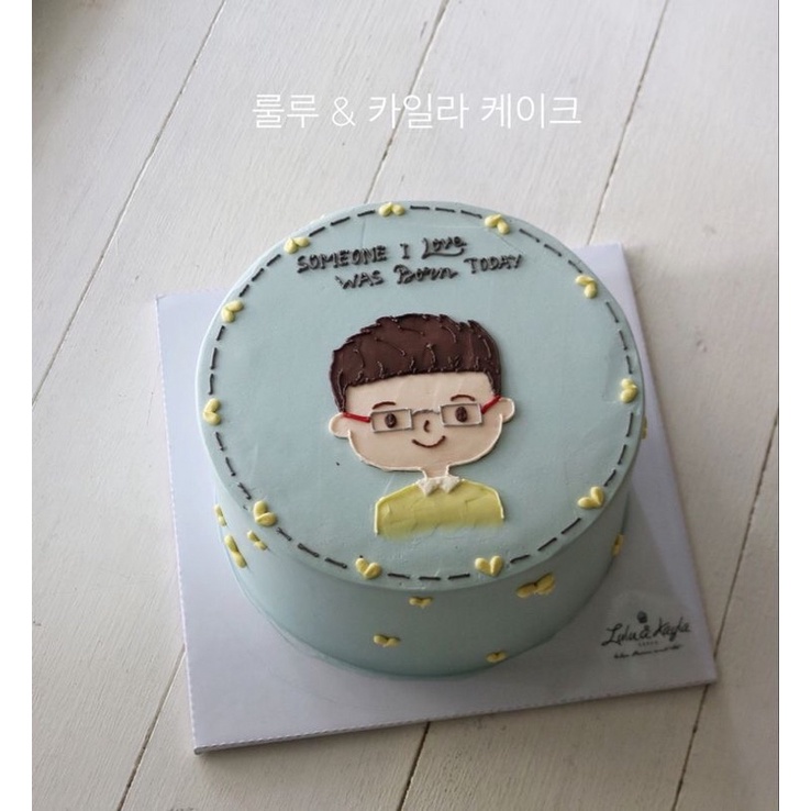 Jual Korean Style Buttercream Cake Abstract Boy And Girl Character