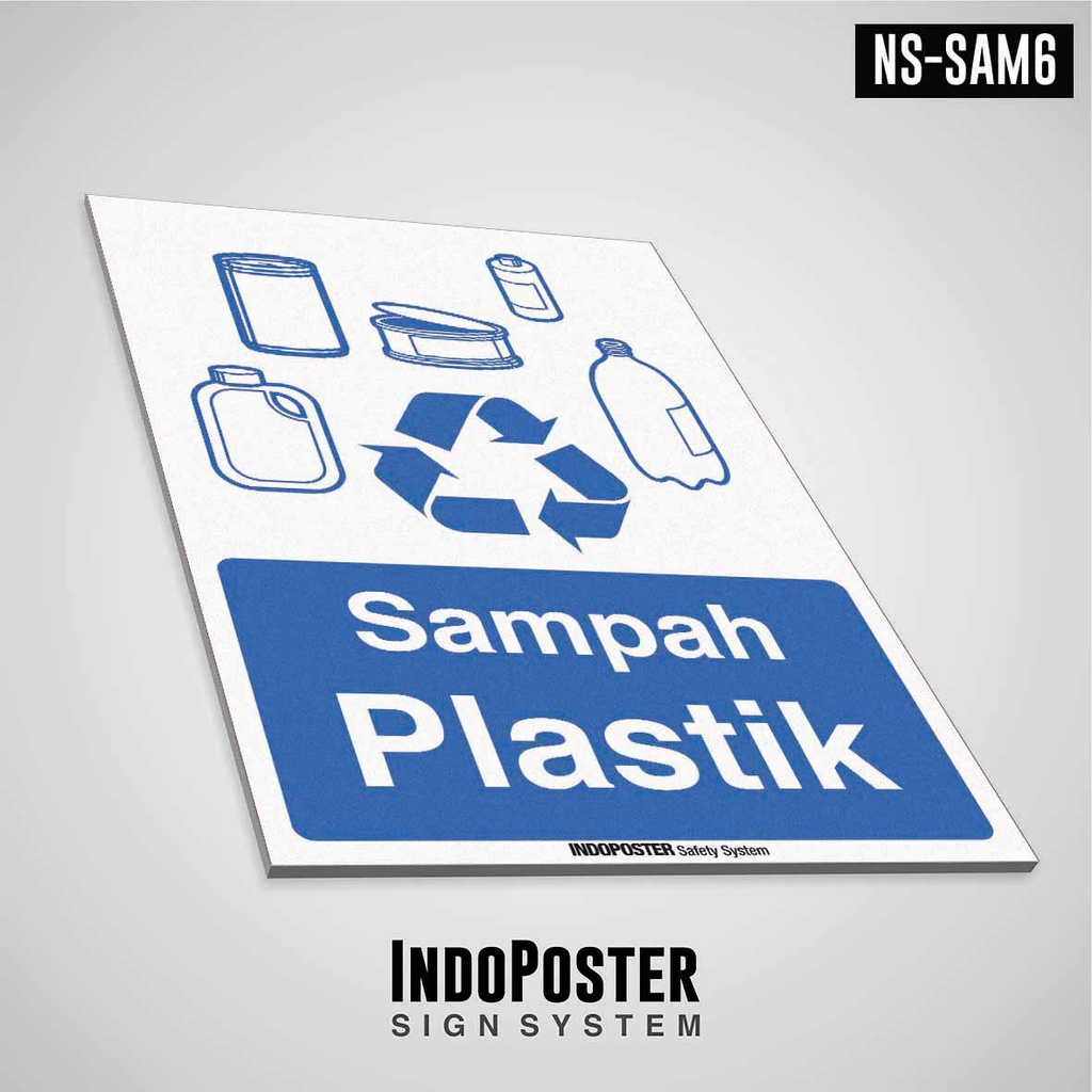 Jual Safety Sign Rambu K3 PVC ISO Sampah Plastik M 45x30cm Shopee