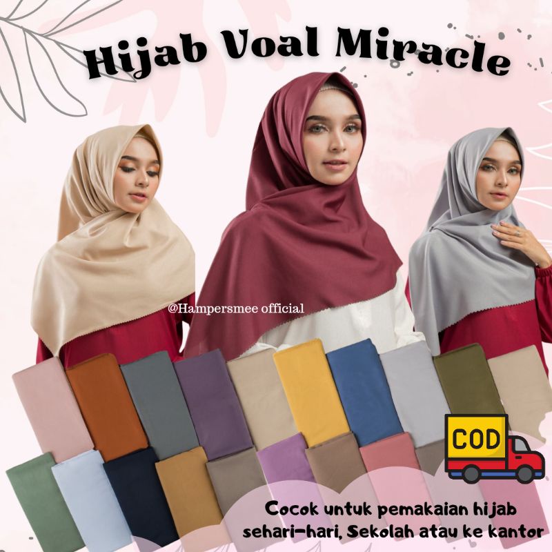 Jual Hijab Segiempat Voal Miracle Plain Umama Jilbab Daily Kerudung