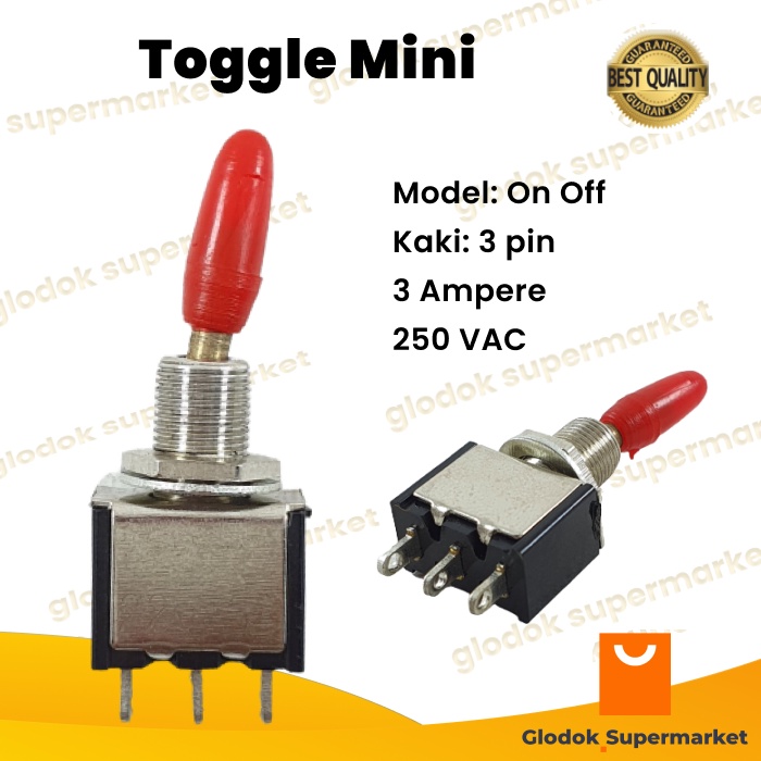 Jual Toggle Switch Mini 3 Pin On Off Saklar Togle Kecil Kaki 3p RRT