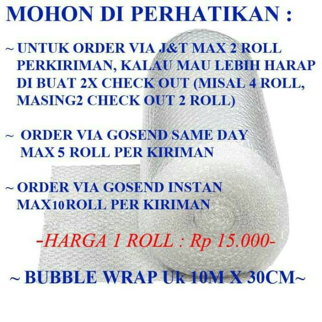 Jual Bubble Wrap Ukuran 10m X 30cm Shopee Indonesia