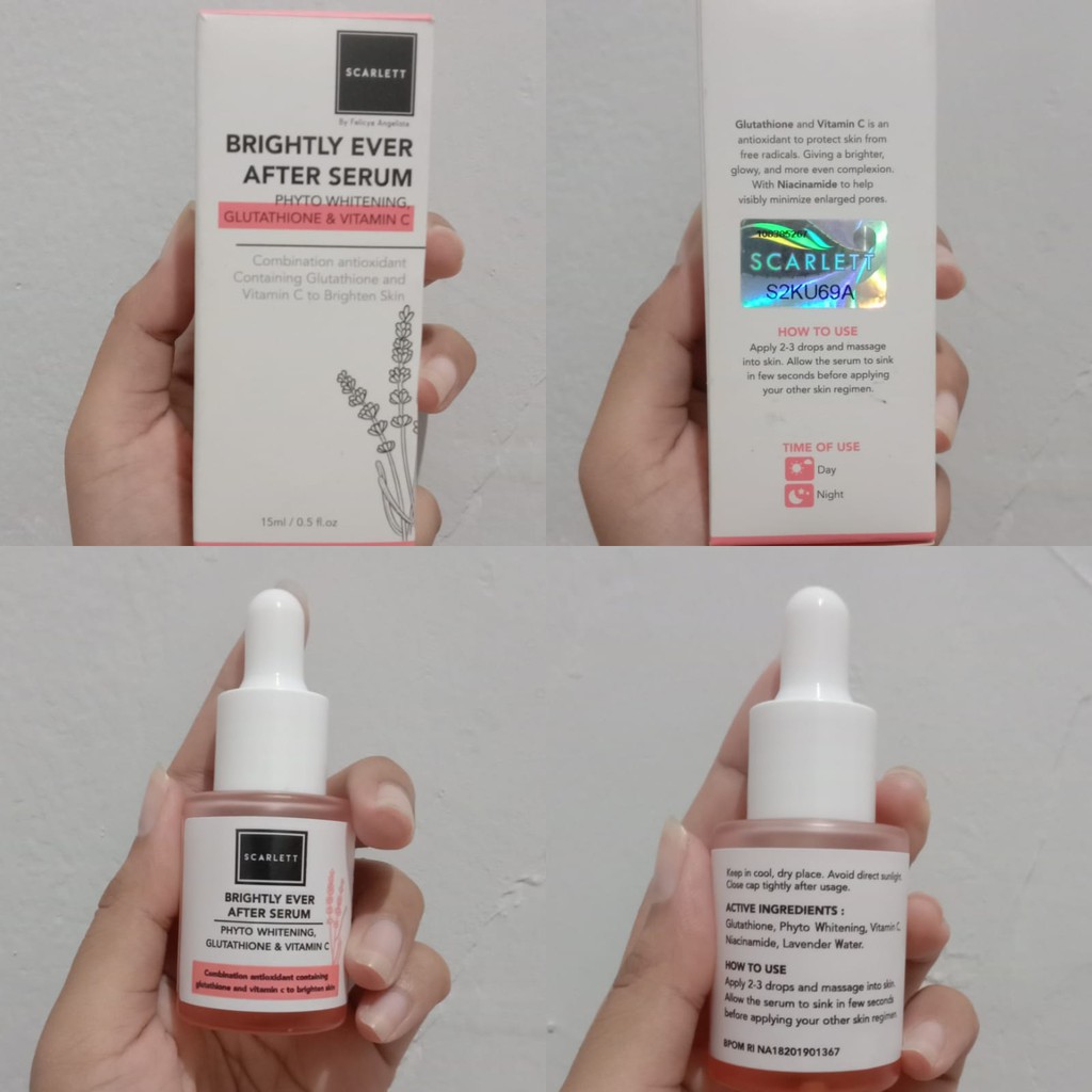 Jual Scarlett Whitening Brightly Ever After Serum PRELOVED Shopee