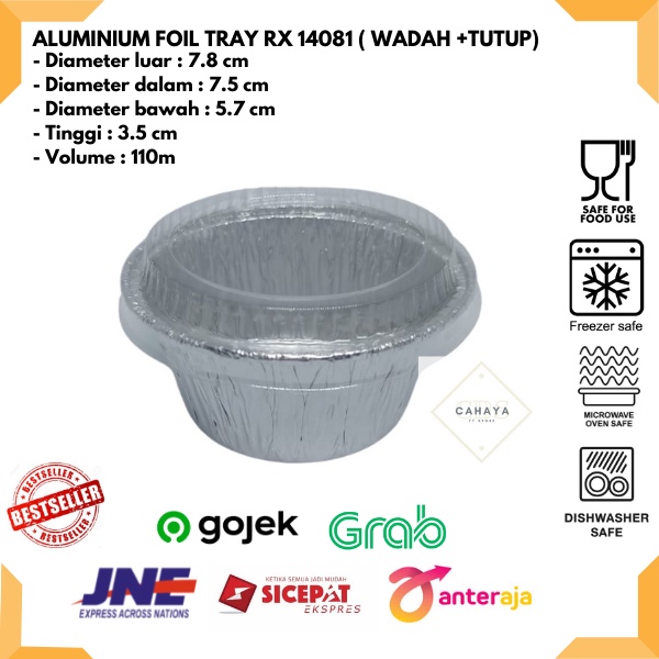 Jual ALUMUNIUM FOIL CUP RX 14081 TUTUP ALUMUNIUM FOIL TRAY READY