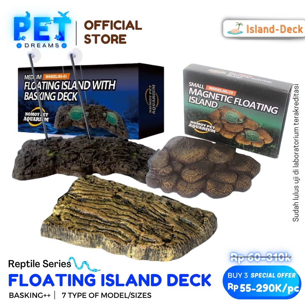 Jual PROMO TURTLE BANK FLOATING ISLAND AQUARIUM TEMPAT BERJEMUR