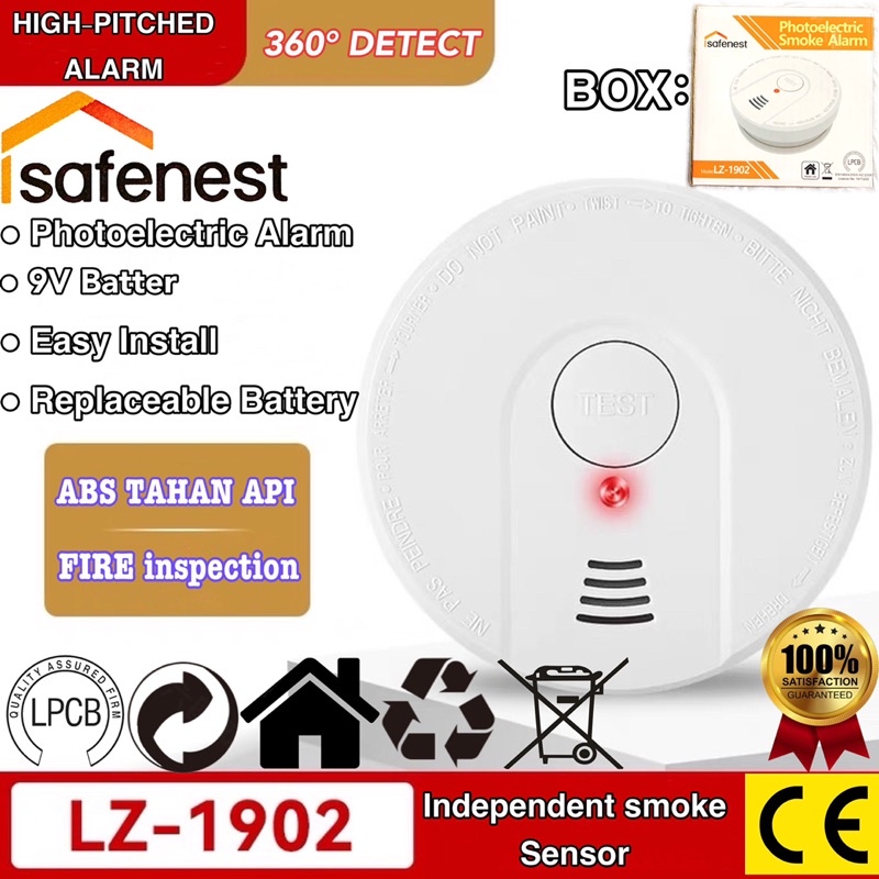 Jual Standalone Smoke Detector Photoelectric Isafenest Pendeteksi Asap