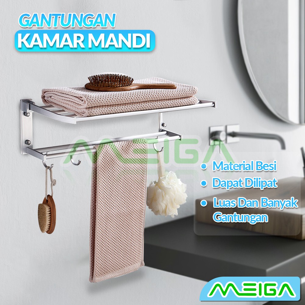 Jual Rak Handuk Dinding Toilet CUC 102 Multifungsi Jemuran Gantungan