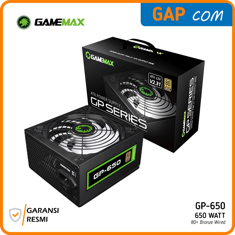 Jual PSU 650W GAMEMAX GP 650 Performance 80 Bronze 650 Watt Power