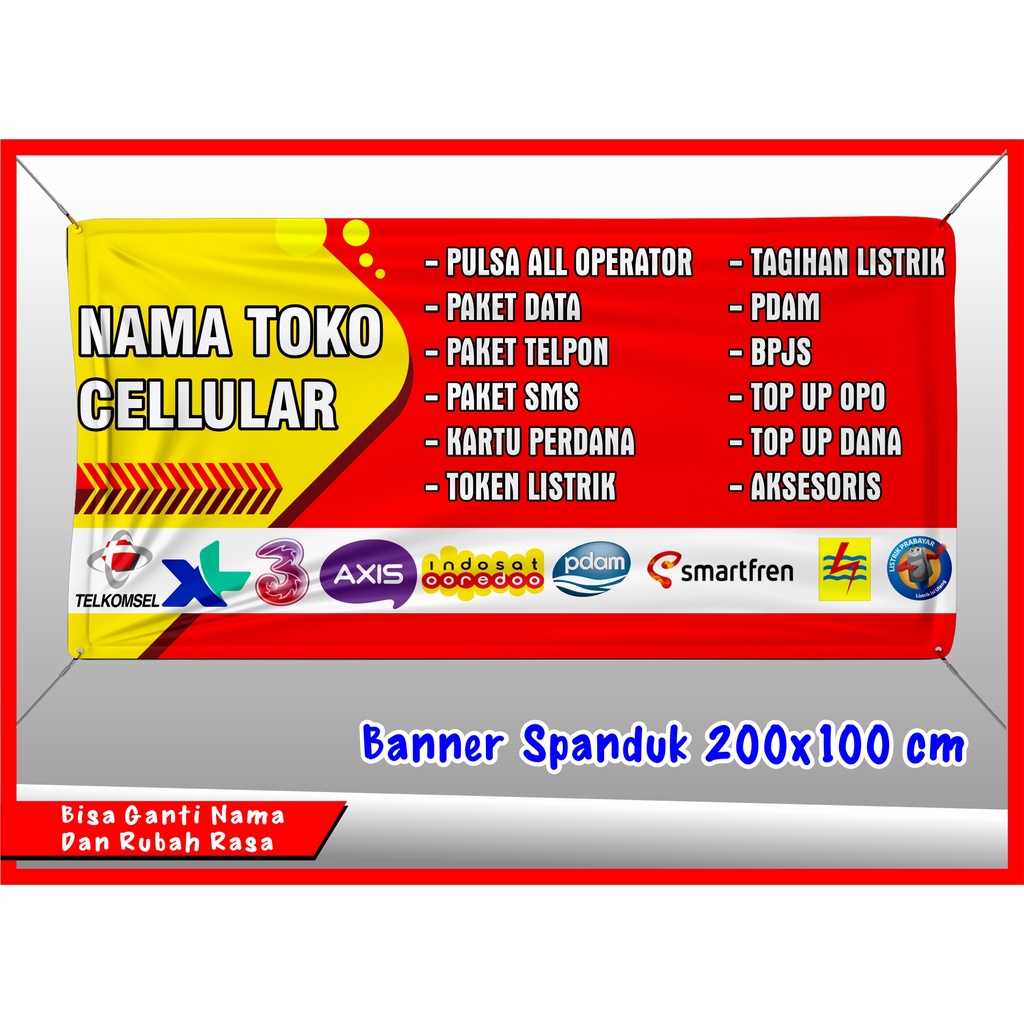 Jual Cod Spanduk Konter Pulsa Cell Banner Konter Shopee Indonesia