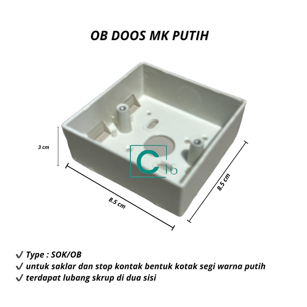 Jual Outbow Dus Doos Dudukan Stop Kontak Outbow Dus Kotak Putih