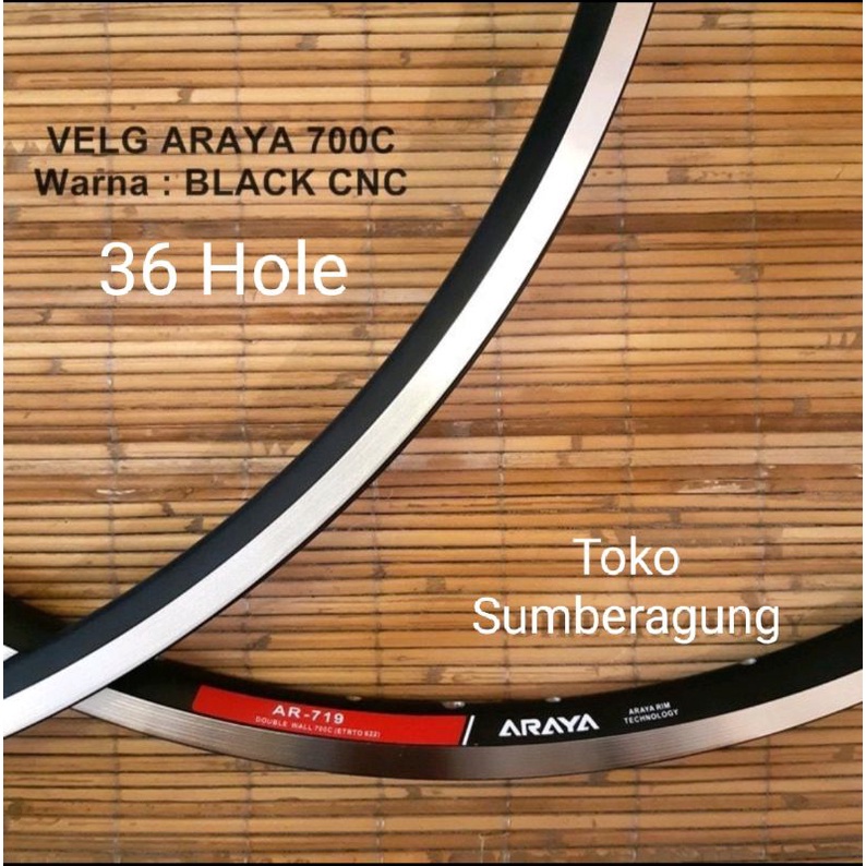 Jual Velg Rims Fixie Balap Roadbike Araya C Hole Black Cnc Double