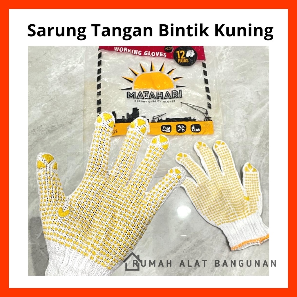 Jual Sarung Tangan Bintik Kuning Matahari Sarung Tangan Proyek