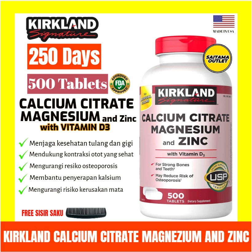 Jual Kirkland Signature Calcium Citrate Magnesium And Zinc With Vitamin