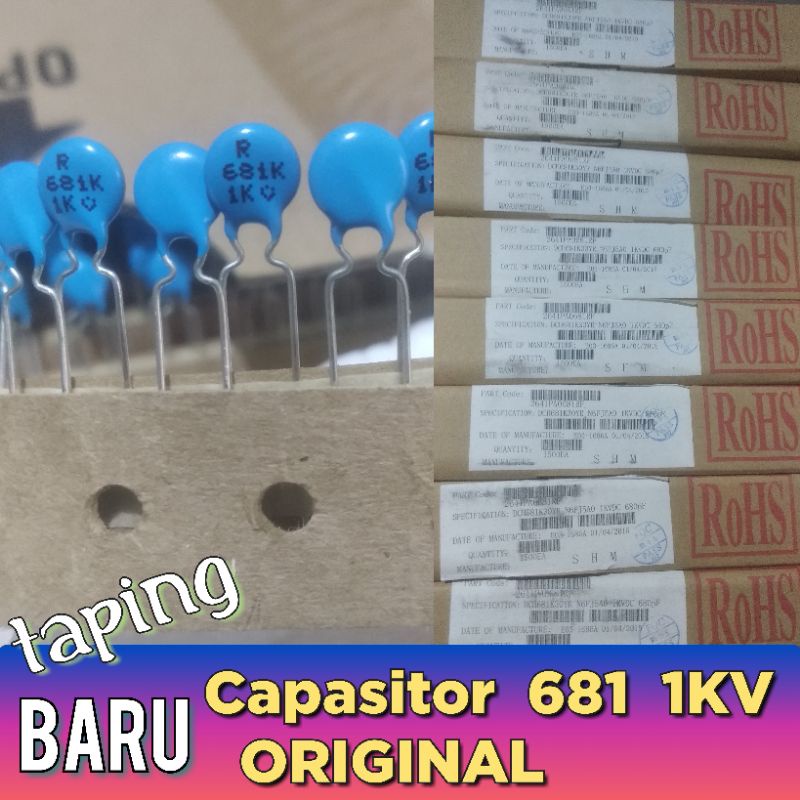 Jual CAPASITOR 681K 1KV KAPASITOR 681K 1 KV ORIGINAL Shopee Indonesia