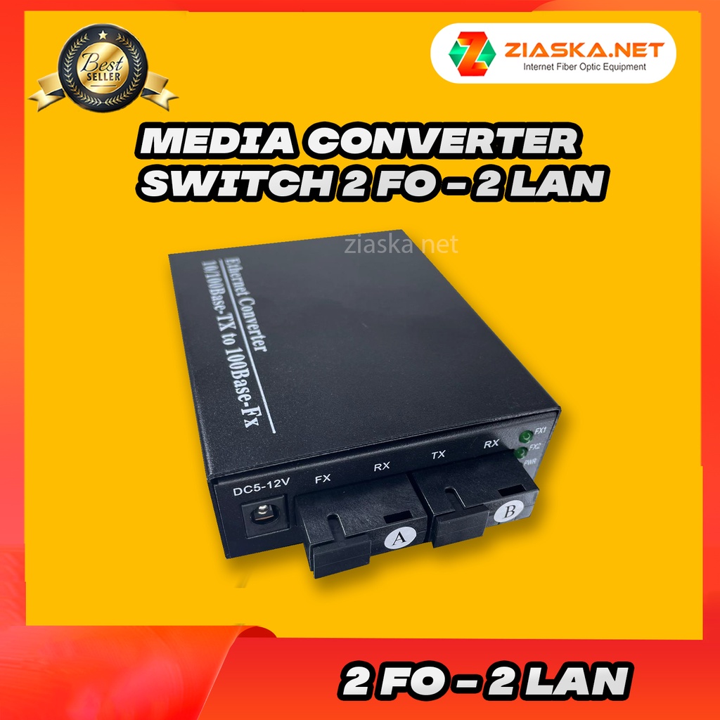 Jual Media Converter 2 Port SC FO 2 Port LAN 100 Mbps 2 SC 2 LAN