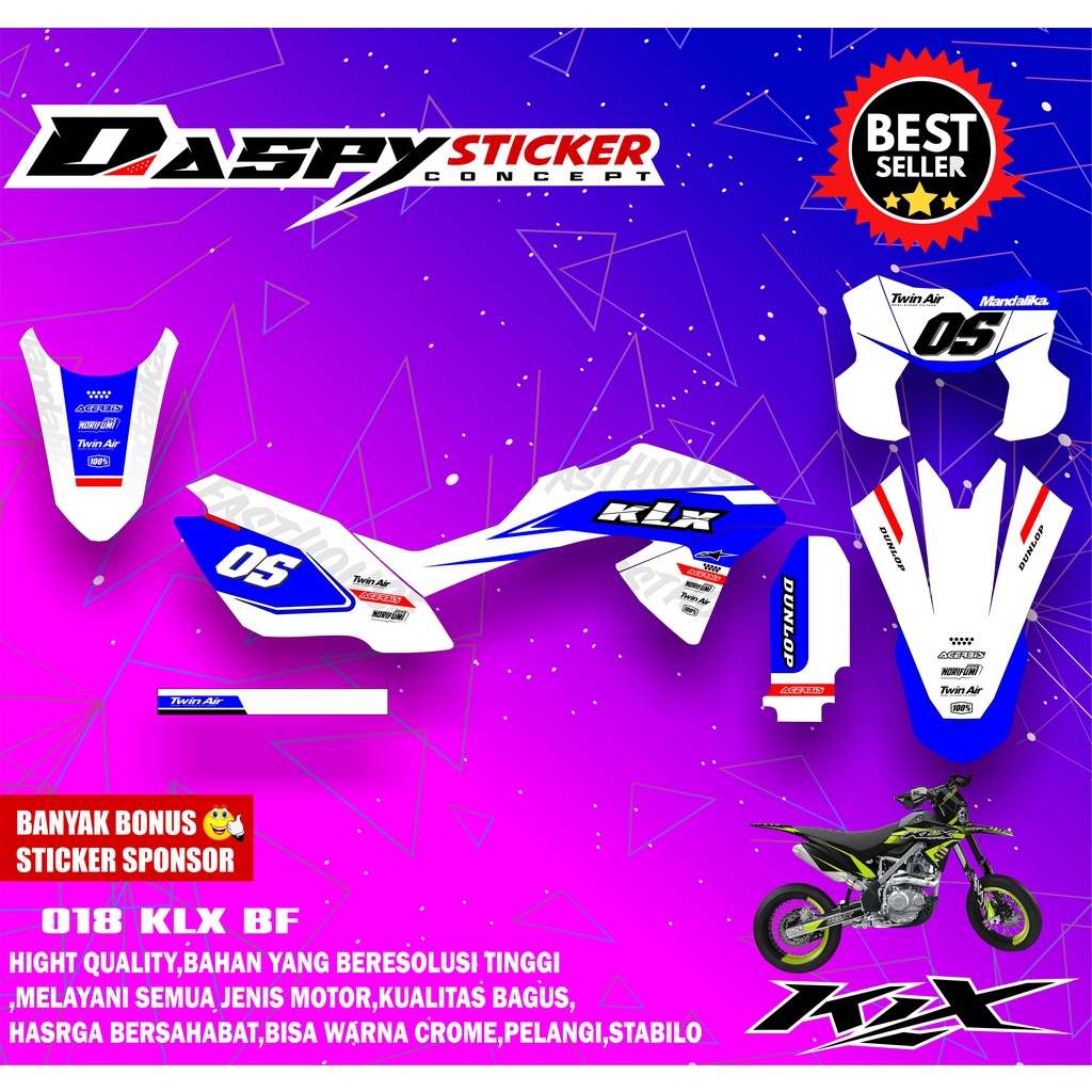 Jual Decal Klx Bf Custom Bisa Pakai No Dan Nama Sticker Klx Bf Sticker